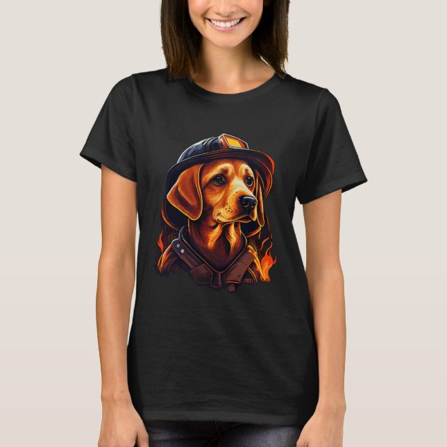 Camiseta Chico de perro bombero y bombero (Anverso)