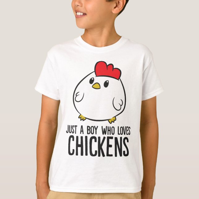 Camiseta Chico de pollo niño que ama a las gallinas (Anverso)