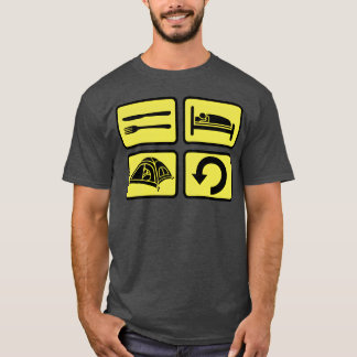 Camiseta chico de repetición diaria de camping en el desier