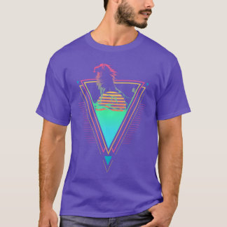 Camiseta Chico del atardecer Lion Vaporwave Synthwave 90s 8