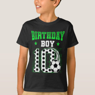 Camiseta Chico divertido cumpleaños 10 tema partido fútbol