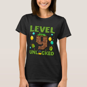 Camiseta Chico divertido cumpleaños 9 jugador nivel 9 desbl