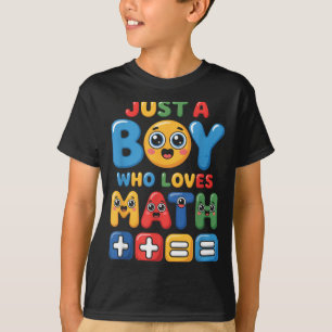 Camiseta Chico Divertido Que Ama El Cartoon De Matemáticas