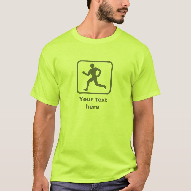 Camiseta Chico en ejecución — Logotipo gris — Personalizabl (Anverso)