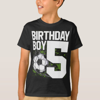 Camiseta Chico fanático del fútbol en su quinto cumpleaños 
