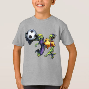 Camiseta Chico Futbolista de Halloween Espantoso Zombie