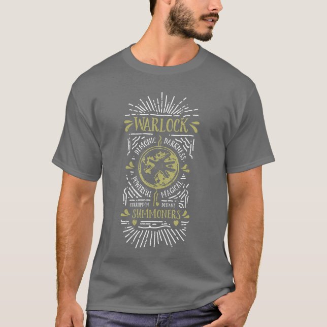 Camiseta Chico jugador de rol de brujo de Wow (Anverso)