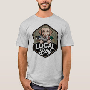 Camiseta Chico Local Cazando con Perro Labrador en el Sur R
