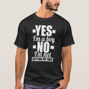 Camiseta Chico, pelo largo. Sí, soy un chico. No, no voy a 