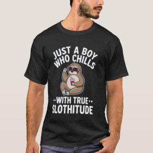 Camiseta Chico Perezoso Relajado con Arte de Batido