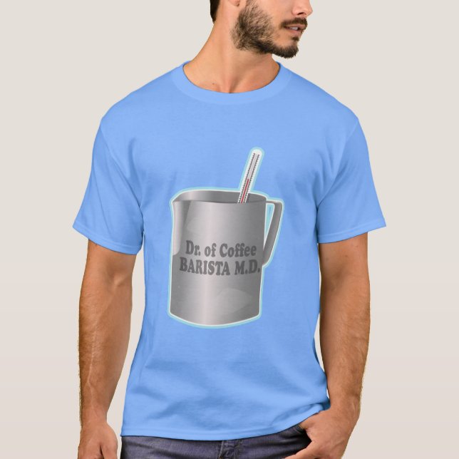 Camiseta chico que bebe café (Anverso)