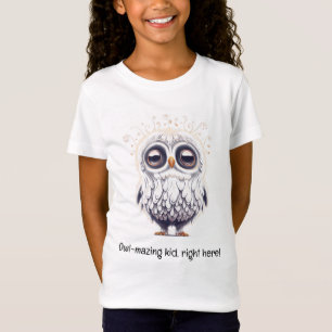 Camiseta ¡Chico que maquilla de búhos, aquí!   Chica T-Shir