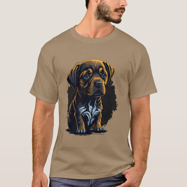 Camiseta chico retro de perro triste (Anverso)