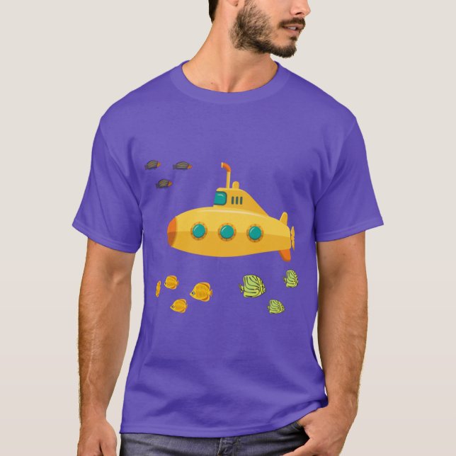 Camiseta Chico submarino amarillo retro (Anverso)