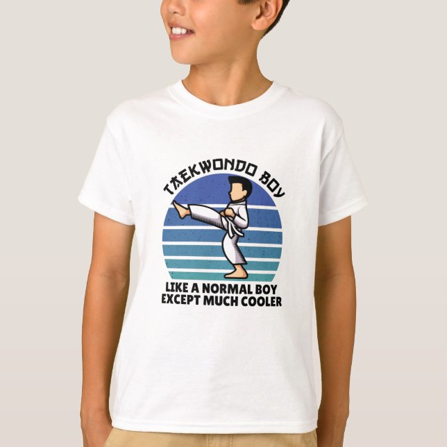 Camiseta chico taekwondo excepto mucho más fresco (Anverso)