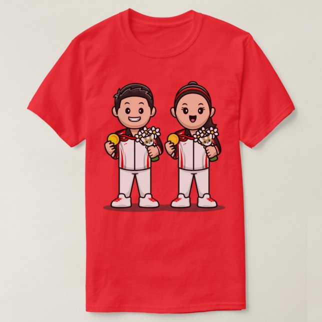 Camiseta Chico Y Chica Ganador Personalizado (Diseño del anverso)