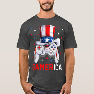 Camiseta chicos 4 de julio Video Game American Flag Uncle