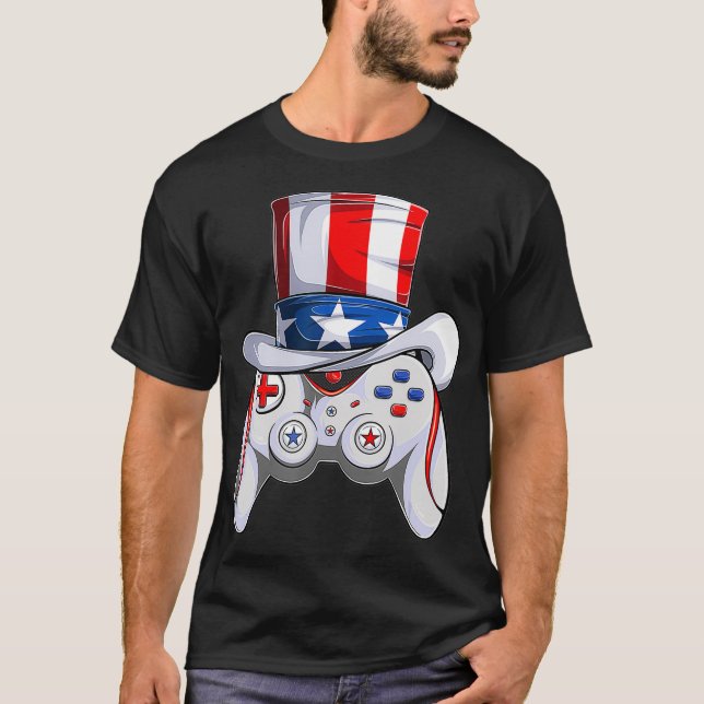 Camiseta chicos 4 de julio Videojuego Bandera estadounidens (Anverso)