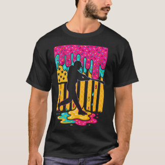 Camiseta Chicos Chicas Bandera Americana Helado Goteo Béisb