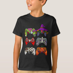 Camiseta Chicos de Halloween Jugador Esqueleto Zombie Contr