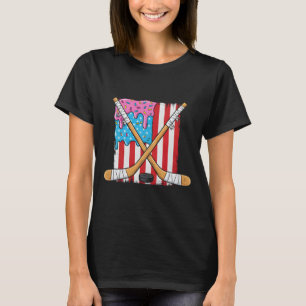 Camiseta Chicos de Hockey sobre Hielo Helado Goteo Bandera
