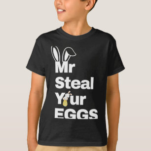 Camiseta Chicos de Pascua Niños pequeños Sr Roba tus huevos