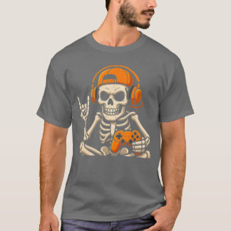 Camiseta Chicos Halloween Esqueleto Jugador Video Juegos Ad