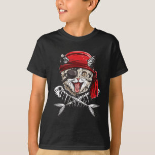 Camiseta Chicos Piratas Del Gato Jolly Roger Flag Skull Y C