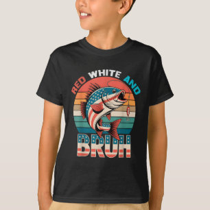 Camiseta Chicos Rojo Blanco Y Bruh Divertido Patriótico Pes