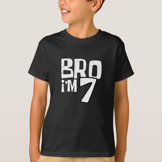 Camiseta Chicos, séptimo cumpleaños, hermano, tengo siete a (Anverso)