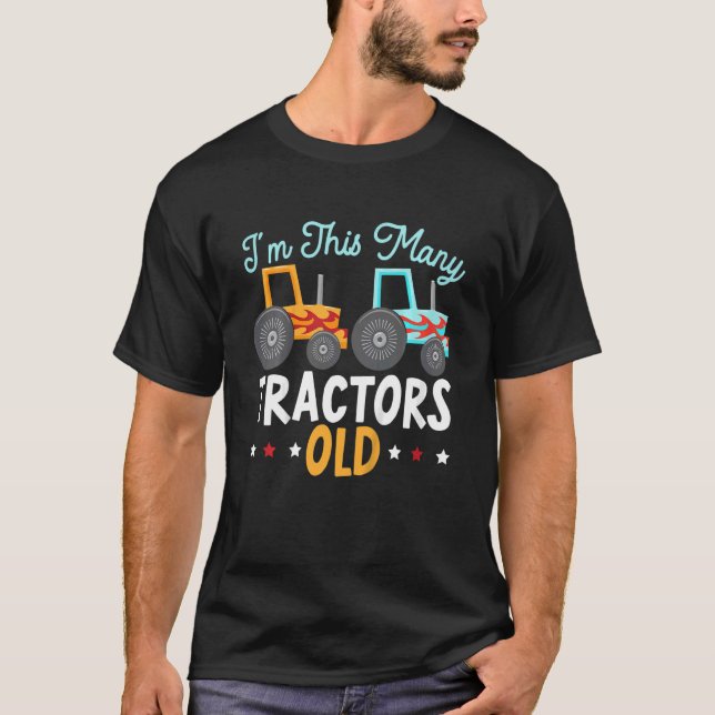 Camiseta Chicos, soy este de muchos tractores, dos años, do (Anverso)