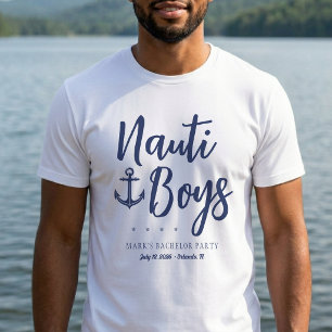 Camiseta Chicos traviesos ancla fiesta de soltero náutica