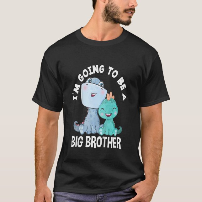 Camiseta Chicos, voy a ser un gran hermano de dinosaurios (Anverso)