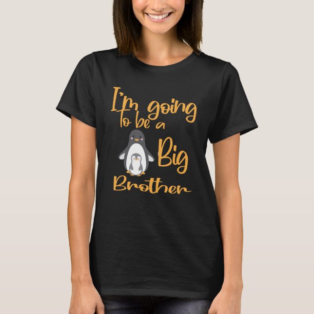 Camiseta Chicos, voy a ser un gran hermano de pingüino prom (Anverso)