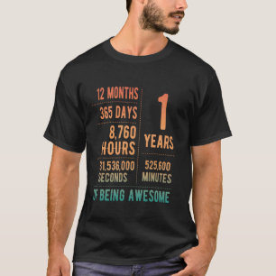 Camiseta Chicos y Chicas Cumpleaños Divertido 1 Año de Edad