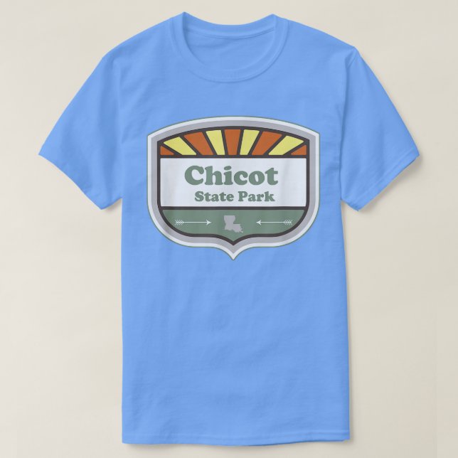 Camiseta Chicot State Park Louisiana LA Sunburst Badge Vaca (Diseño del anverso)