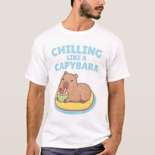 Camiseta Chigüiro En Un Piscina Flotando Como Un Chigüiro