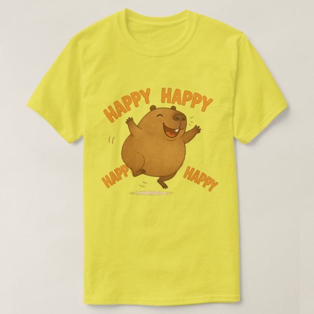 Camiseta Chigüiro "Happy Capybara" (Diseño del anverso)