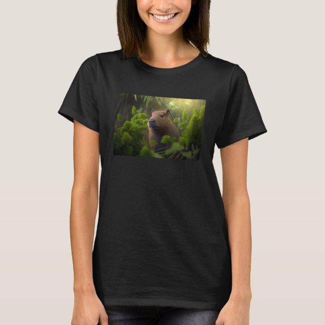 Camiseta Chigüiro rodeado de plantas (Anverso)