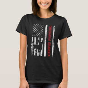 Camiseta Chihuahua Abuelo Americano Bandera Estadounidense
