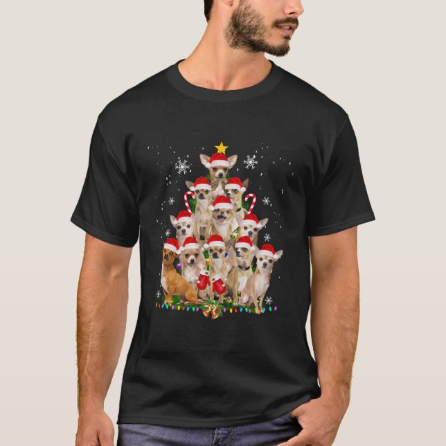 Camiseta Chihuahua Árbol de Navidad Perro Santa Merry Pugma (Anverso)