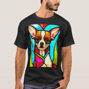 Camiseta Chihuahua - Arte pop de vidrio manchado_5
