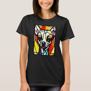 Camiseta Chihuahua - Arte Pop de Vidrio Manchado Premium_4