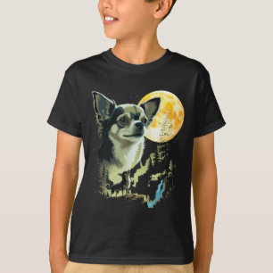 Camiseta Chihuahua aullando a la luna meme divertido 