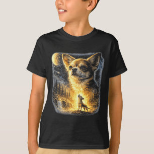 Camiseta Chihuahua aullando a la luna vintage divertido