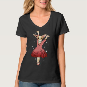 Camiseta Chihuahua Ballerina Cute Tan Blanco Y Rosa