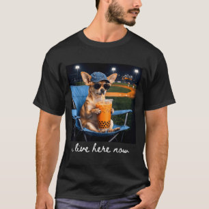 Camiseta Chihuahua bebe café helado campo de béisbol en viv
