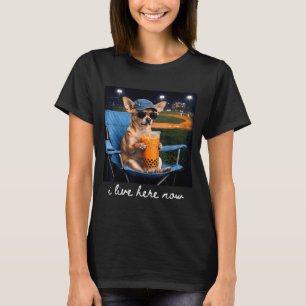 Camiseta Chihuahua bebe café helado campo de béisbol en viv
