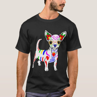 Camiseta Chihuahua Calavera de Azúcar Dia de Los Muertos, D
