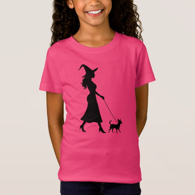 Camiseta Chihuahua Caminando Bruja (Anverso)